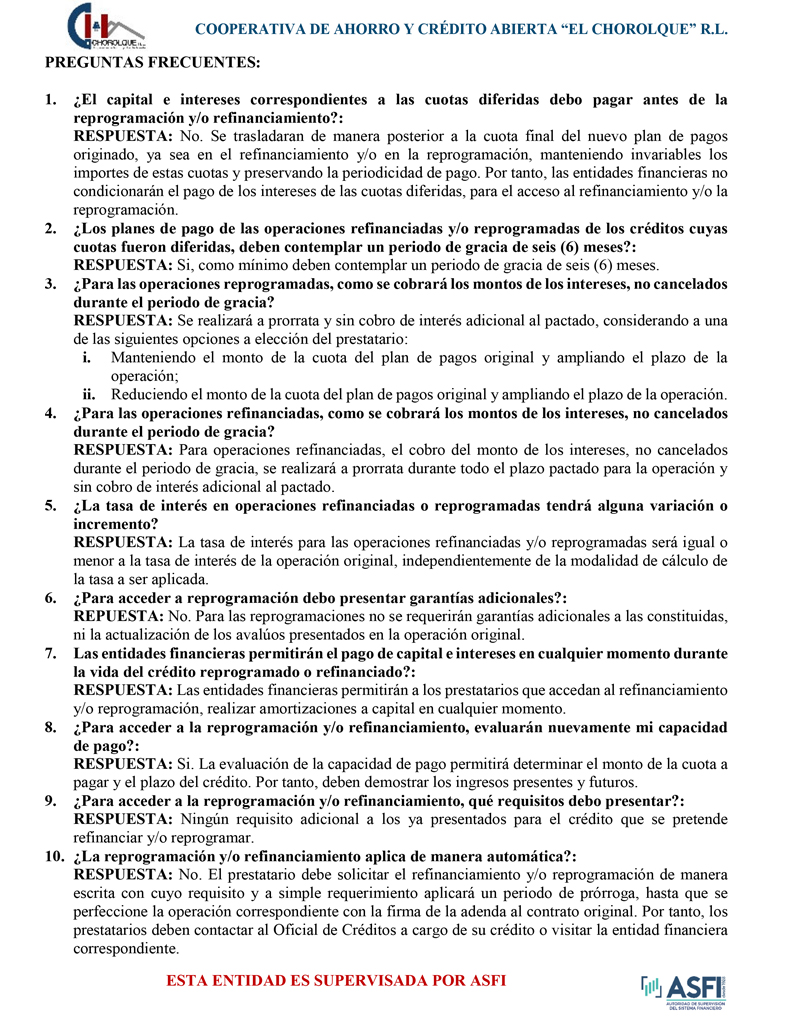 Reprogramación – refinanciamiento